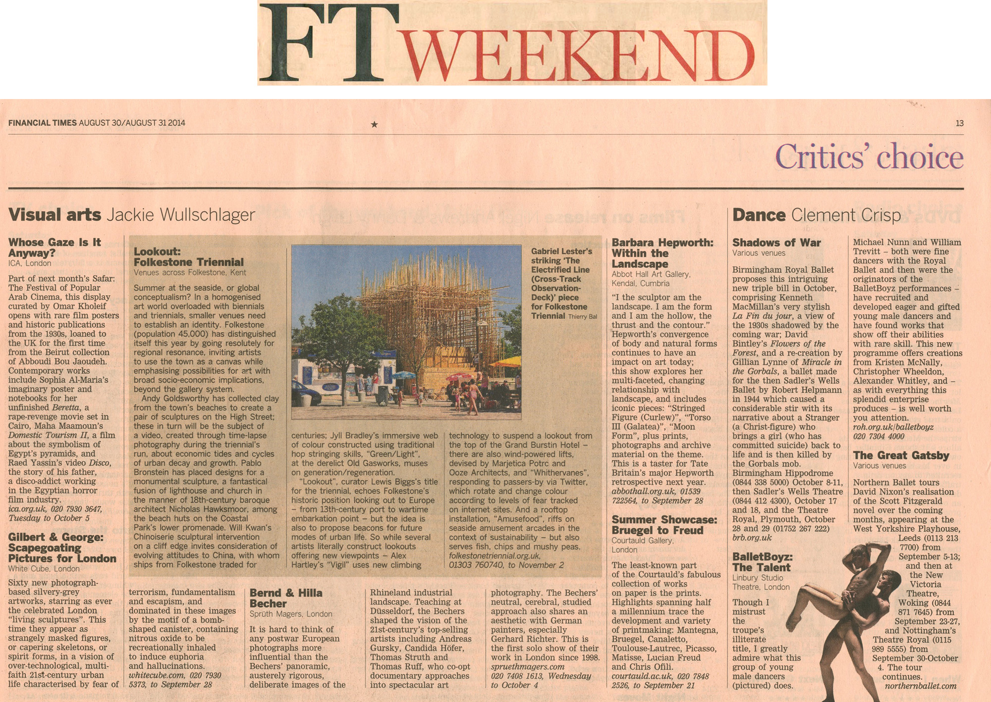 FT Weekend, Life & Arts, 30-31 August 2014, p13